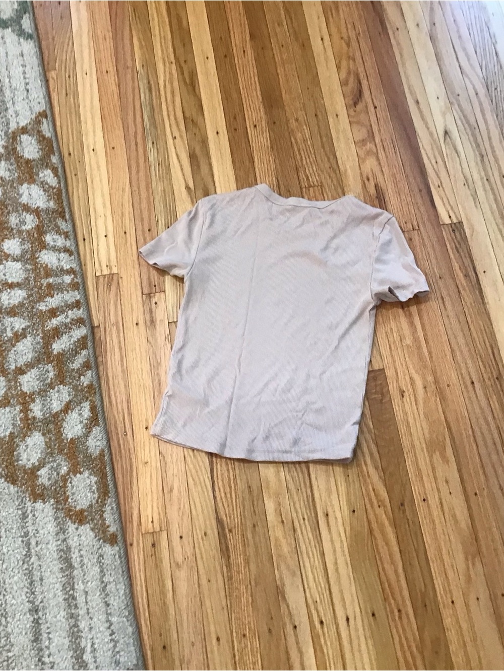 Gypsy + Jade beige ribbed short sleeve  t-shirt women's XS